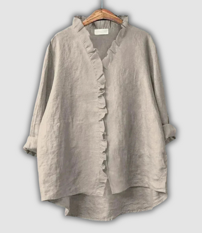 Λινή Μπλούζα Καφέ Ηρεμία